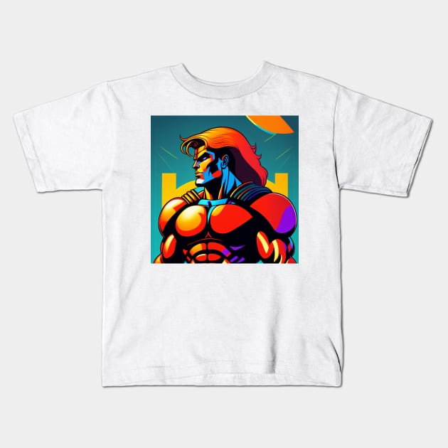 Spartan Strong Comic Book Style Kids T-Shirt by Zachariya420